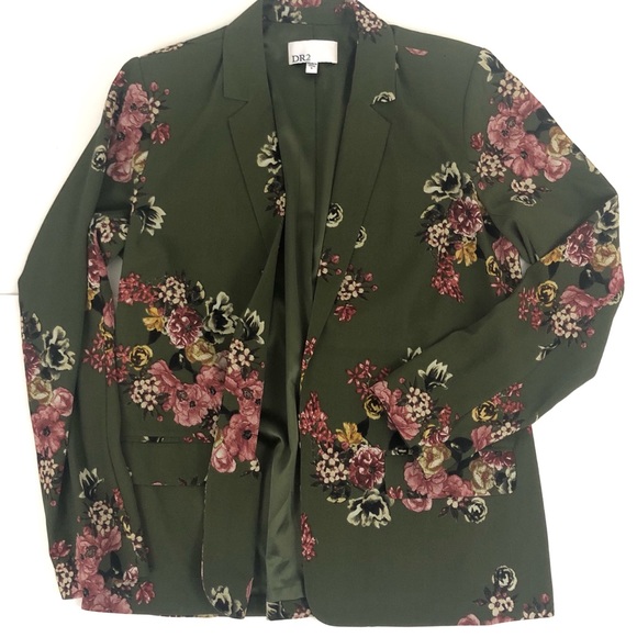 SOLD! DR2 Daniel Rainn Green Floral Print Blazer - Picture 2 of 10